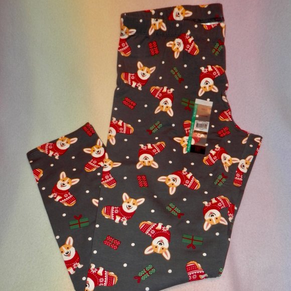 HOLIDAY ANKLE LEGGING * GRAY MULTI COLORED * 3 SIZES TO PICK FROM * NEW * - Picture 1 of 3